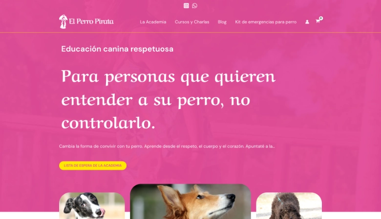 Hero de la página web de Cristina de El Perro Pirata